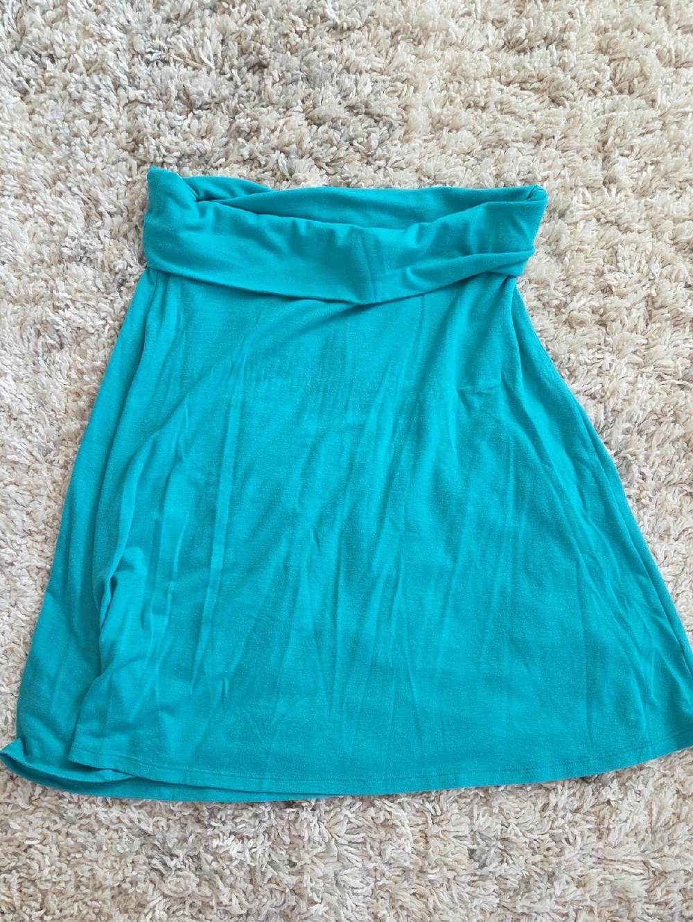 Old Navy Teal Fold-Over Waist Circle Skirt